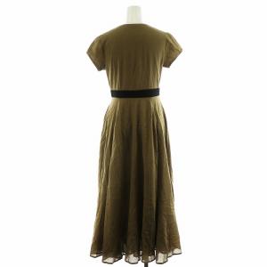 MARIHA 夏のピアノのドレス ワンピース ロング丈 半袖 XS 茶 ブラウン 16-040-250-0000-2-0