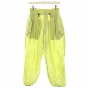 ペレック pelleq 23SS パラシュートパンツ ワイドパンツ イージーパンツ ジップフライ 黄緑