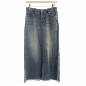 デニムスカート マキシ ロング カットオフ XS インディゴ 57122005 /RO
