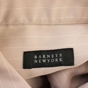 BARNEYS NEW YORK シャツワンピース ロング ストライプ 2110172 長袖 ベルト ワンピース 36 ピンクベージュ /G
