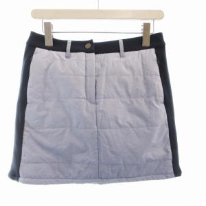 ウールパディング 中わたスカート ミニ ロゴ S ライトブルー 紺 ネイビー DGWOJE07 /RO