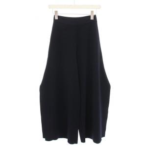 ニット ワイド イージーパンツ 38 紺 /YM