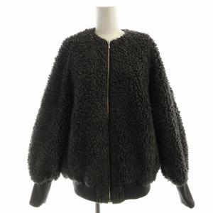 アンクレイヴ uncrave カーリーボアジャケット ジップアップ F ダークグレー  CM.HV.NW.2555