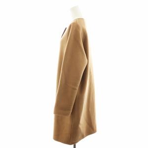 Theory NEW DIVIDE LUXE ROUNDED COAT DF ノーカラーコート ロング丈 ウール カシミヤ混