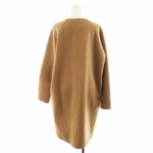 Theory NEW DIVIDE LUXE ROUNDED COAT DF ノーカラーコート ロング丈 ウール カシミヤ混
