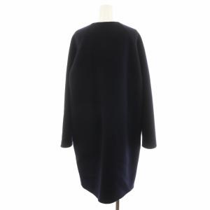 Theory NEW DIVIDE LUXE ROUNDED COAT ノーカラーコート ロング丈 ウール カシミヤ混