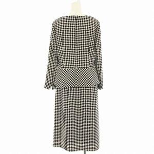 Paul Stuart セットアップ スカート 20-661-28 ブラウス 総柄 ひざ丈 8 ネイビー グレー /G