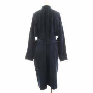 Theory HARBOR TWILL RUCHED TRENCH トレンチコート ロング丈 S 紺 ネイビー 1109601