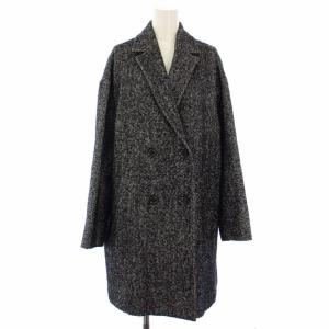 チェスターコート ダブル アウター M 黒 白 14002113 /TK