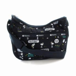 ピーナッツパルズ スヌーピー ショルダーバッグ 総柄 ナイロン 紺 ネイビー /EE