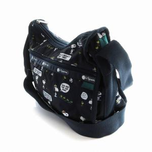 LesportSAC ピーナッツパルズ スヌーピー ショルダーバッグ 総柄 ナイロン 紺 ネイビー /EE