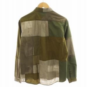 White Mountaineering シャツ 長袖 メッシュ切替 0 カーキ 茶 ブラウン WM1671104 /AN42