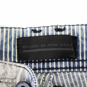 DIESEL BLACK GOLD ヒッコリーデニム コーティング ペイントパンツ TYPE-2712 ストライプ ペイント加工 32 グレー