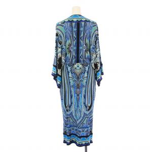 ETRO タイトワンピース カシュクール ペイズリー柄 40 ブルー