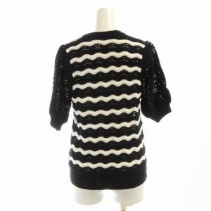 GRACE CONTINENTAL クロシェスリーブニットトップ カットソー 半袖 36 黒 ブラック 012224312400 /EE