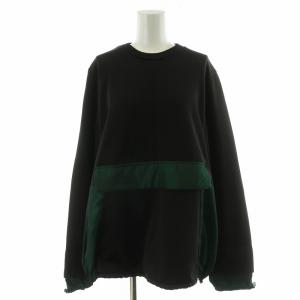 スウェット トレーナー 長袖 バイカラー F 黒 ブラック 緑 グリーン 522252703201-01