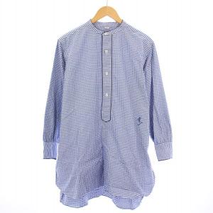 葉山ものがたり スーピマオックスのパジャマシャツ カジュアル 長袖 バンドカラー プルオーバー ギンガムチェック柄