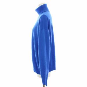 GALERIE VIE 22AW ウーステッドウール タートルネックプルオーバー ニット カットソー ウール 長袖 F 青 ブルー