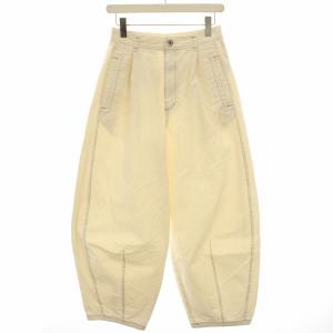 コクーンチノパンツ カラーデニム ハイウエスト 2 アイボリー 164540003 /HN