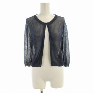 カーディガン ニット シースルー 五分袖 青 ブルー 2831005 /EE