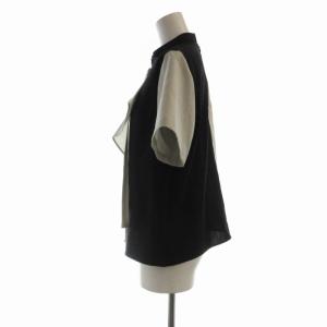 UNITED TOKYO UNITEDTOKYO 23SS バベルフレアブラウス シャツ タック 半袖 F アイボリー 黒 ブラック 143202004