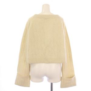 Noble 24AW YAK ヤク ワイドリブニットプルオーバー セーター 長袖 クルーネック 無地 ショート丈 ウール