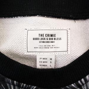 CRIMIE スウェット トレーナー 総柄 長袖 サイドポケット付 M 黒 ブラック /G