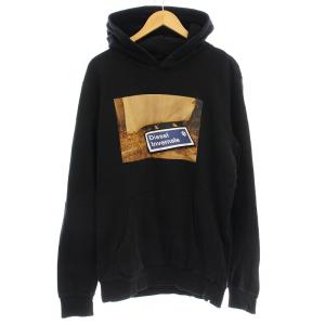 パーカー スウェット プルオーバー プリント 長袖 L 黒 ブラック /G