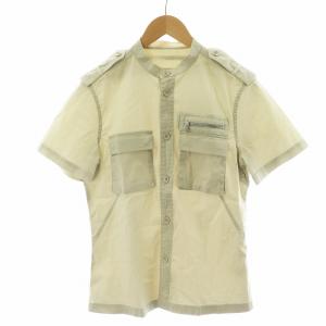 シャツ 半袖 コットン S ベージュ /AN46