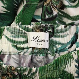 L'Appartement LEAF PRINT PANTS リーフプリントパンツ スラックス イージー タック ギャザー ストレート