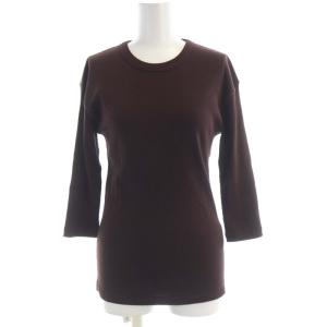 24SS ツイカdignity Tシャツ カットソー リブニット 七分袖 茶 ブラウン 24070520713110