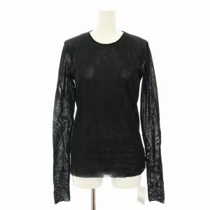 23SS メッシュシアー Mesh Sheer ロンT カットソー クルーネック 長袖 タグ付き F 黒