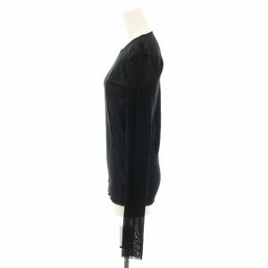Plage 23SS メッシュシアー Mesh Sheer ロンT カットソー クルーネック 長袖 タグ付き F 黒