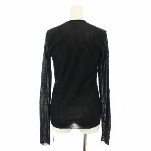 Plage 23SS メッシュシアー Mesh Sheer ロンT カットソー クルーネック 長袖 タグ付き F 黒