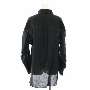JOURNAL STANDARD L'ESSAGE 23SS オーガニックリネンロングシャツ ブラウス 長袖 麻 タグ付き F 黒 ブラック 23050370210010