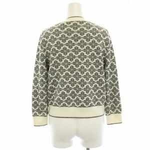 kate spade new york スペード フラワー カーディガン ニット ラメ 七分袖 S 白 ホワイト 黒 ブラック シルバー色 NJMUA437