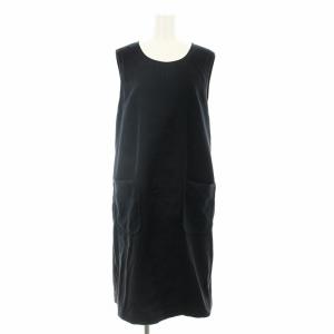 ワンピース ミモレ ロング ノースリーブ フェイクスエード レースアップ 9 黒 ブラック A2273FA