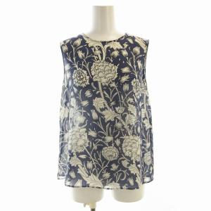 シャツ ブラウス 袖なし 花柄 38 青 ブルー G5M16-745-28 /EE