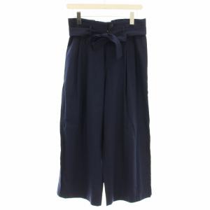 タックパンツ ワイド スラックス G5R09-769-28 リボンベルト 38 ネイビー 紺 /G