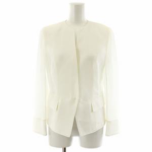 ノーカラージャケット 40 白 ホワイト M5E24-589-02 /AN26