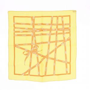 カレ45 Bolduc ボアルディック スカーフ ハンカチ シルク 黄色 /KH OH