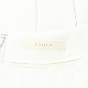 EPOCA プリーツスカート ひざ丈 麻 リネン混 42 ライトグレー M5S17-142-06 /AN28