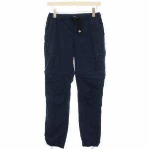 【新品】Kappa チェック柄 ネイビーブルー カーゴパンツ カーゴパンツ チェック柄 七分丈 ナイロン ベルト付き ロゴ刺繍