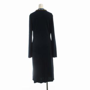 TORY BURCH ワンピース マキシ ロング ビジュー装飾 長袖 S 紺 ネイビー 79173-1-18007 /RO