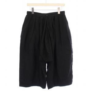 コムコム サルエルパンツ タック ボタンフライ S 黒 ブラック /BB