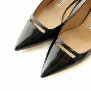 PELLICO エナメルパンプス  ローヒール 37.5 黒 ブラック /EE