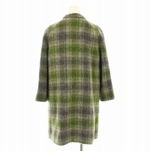 Aquascutum ロングコート ウール アルパカ混 ウール混 8 緑 グリーン グレー /KU
