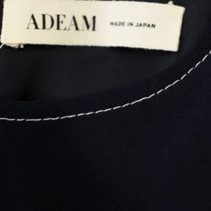ADEAM デコンストラクテッドペプラムドレス ワンピース 39766 ノースリーブ 0 ネイビー 紺 /G