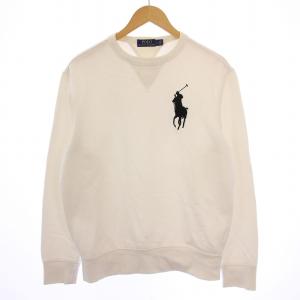 スウェット トレーナー プルオーバー 長袖 クルーネック ビッグポニー 刺繍 S 白 /BM