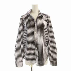 シャツ ブラウス 長袖 ギンガムチェック S 紺 ネイビー 117409 /EE
